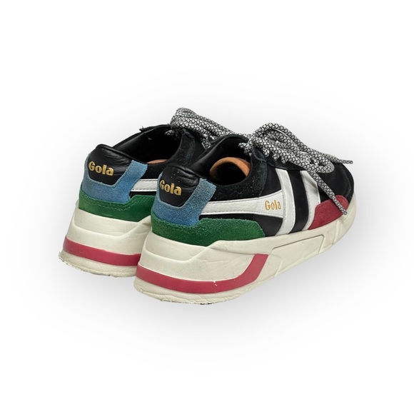 Gola aso Free People ψ Eclipse Trident Comfort Trainers Suede Sneakers ψ Black - Picture 3 of 16